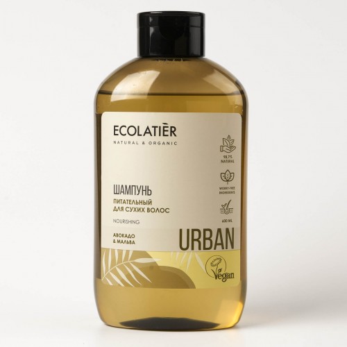ECL Urban Шампунь для сухих волос питательный "Авокадо и мальва", 600 мл (Ecolatier)